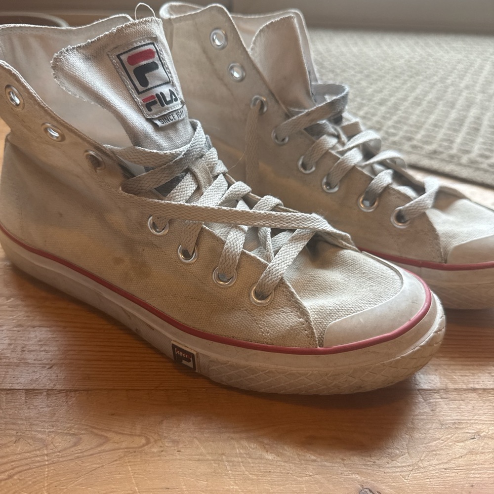 Fila Canvas High-Tops with Red Accents size 8.5